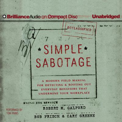 Simple Sabotage by Robert M. Galford audiobook